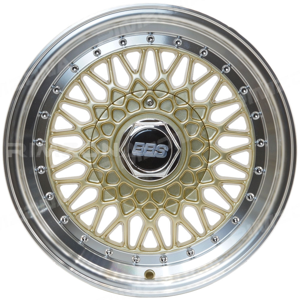 Литые диски REPLIKA A BBS RS R15 7J 4x100 ET25 dia 73.1 (ЗОЛОТО С  ХРОМИРОВАННЫМИ БОЛТИКАМИ И ЦЕНТРАЛЬНОЙ КРЫШКОЙ) купить в Казани по выгодной  цене